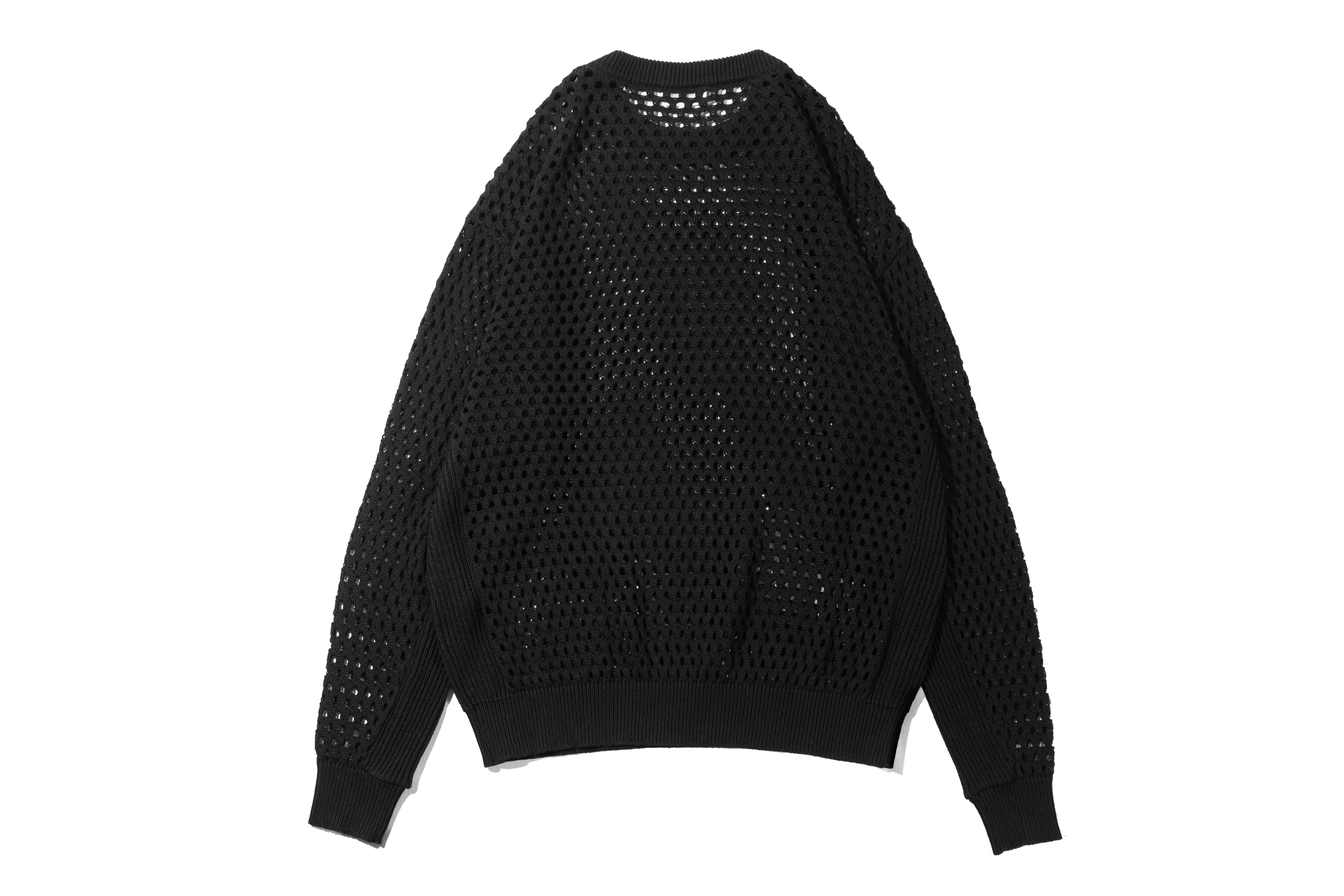 DeMarcoLab "LG VENT KNIT CREWNECK SW" (Black)