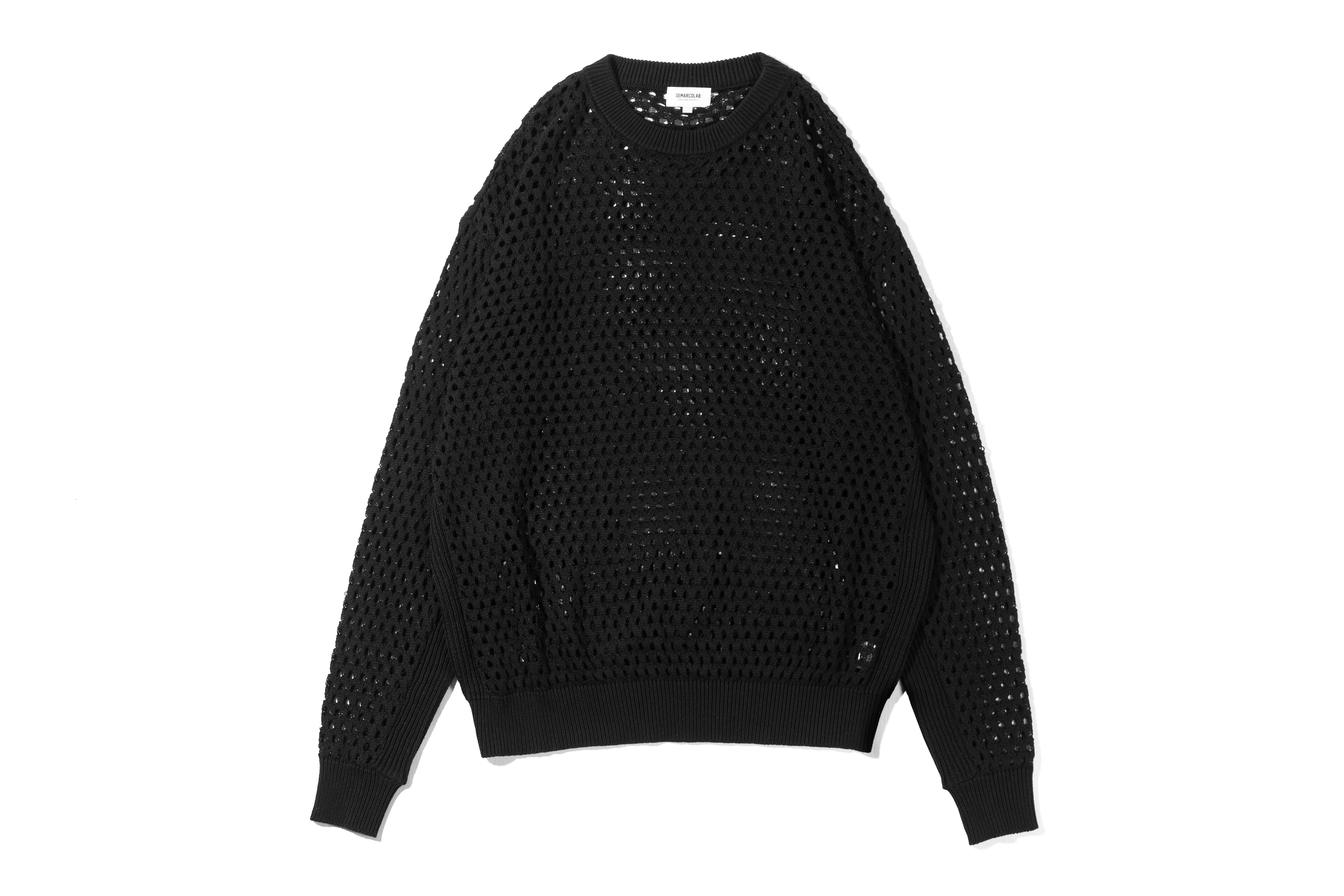 DeMarcoLab "LG VENT KNIT CREWNECK SW" (Black)