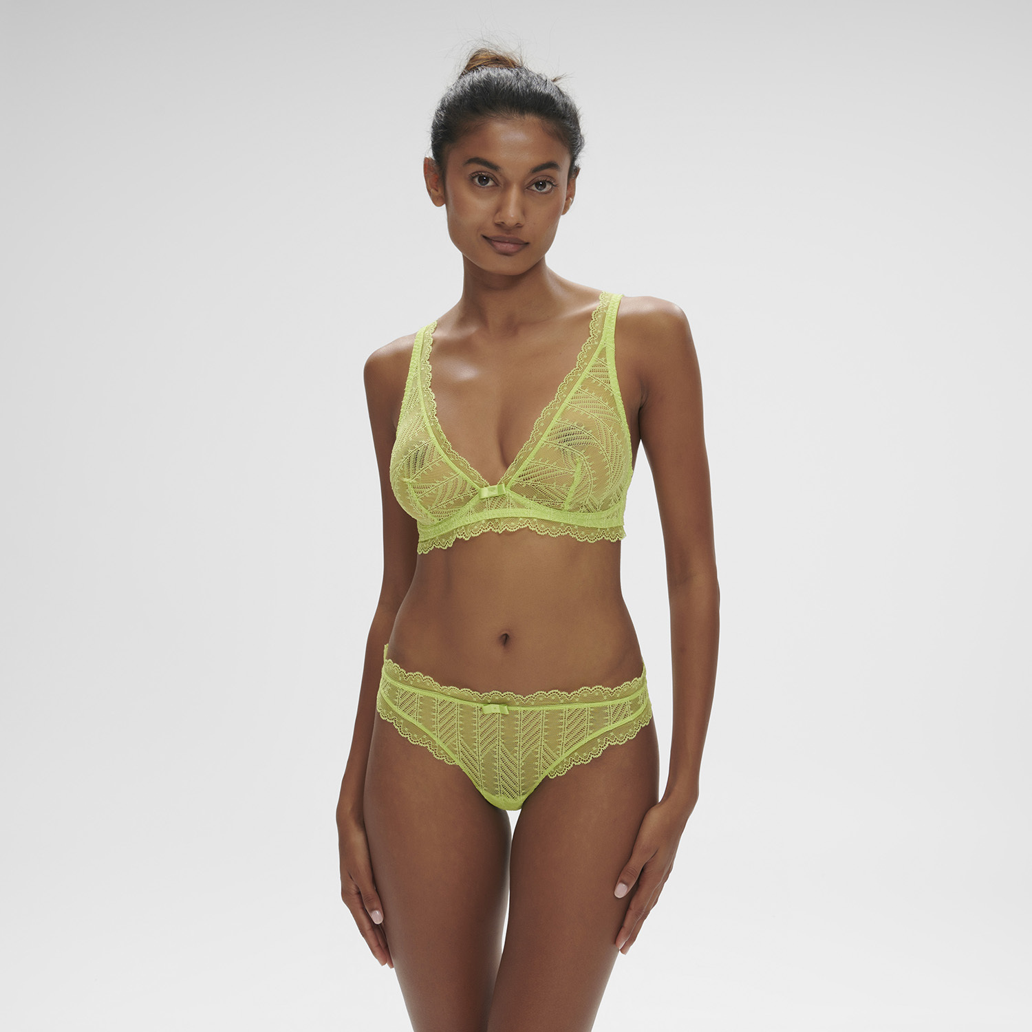 CANOPÉE 花欉 無鋼圈胸罩 青檸色