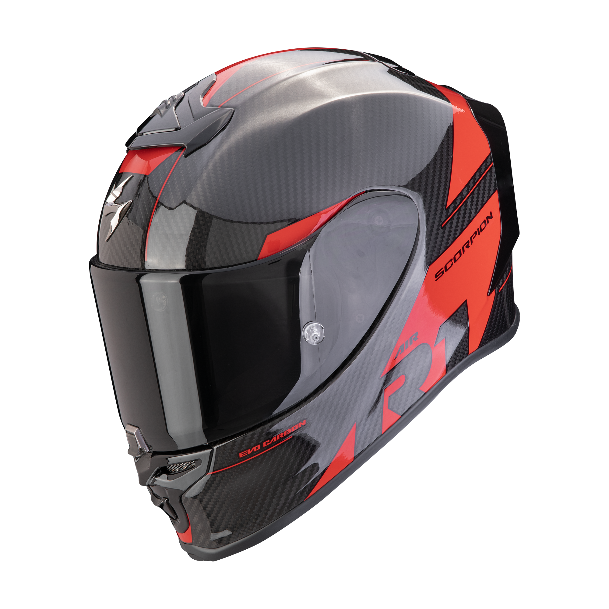 SCORPION EXO-R1 EVO CARBON AIR RALLY BLACK/RED 碳纖維 黑紅 全罩