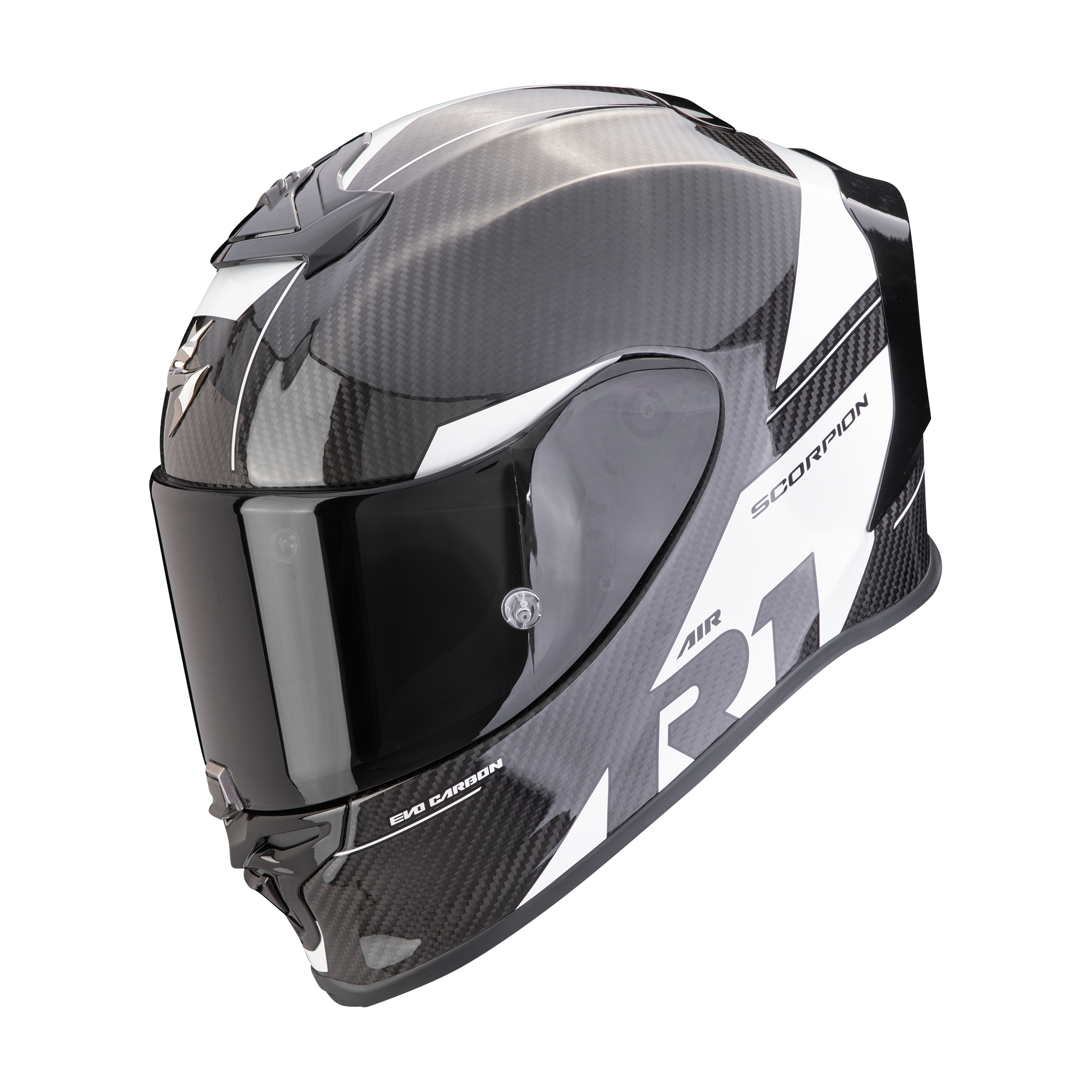 SCORPION EXO-R1 EVO CARBON AIR RALLY BLACK/WHITE 碳纖維 黑白 全罩