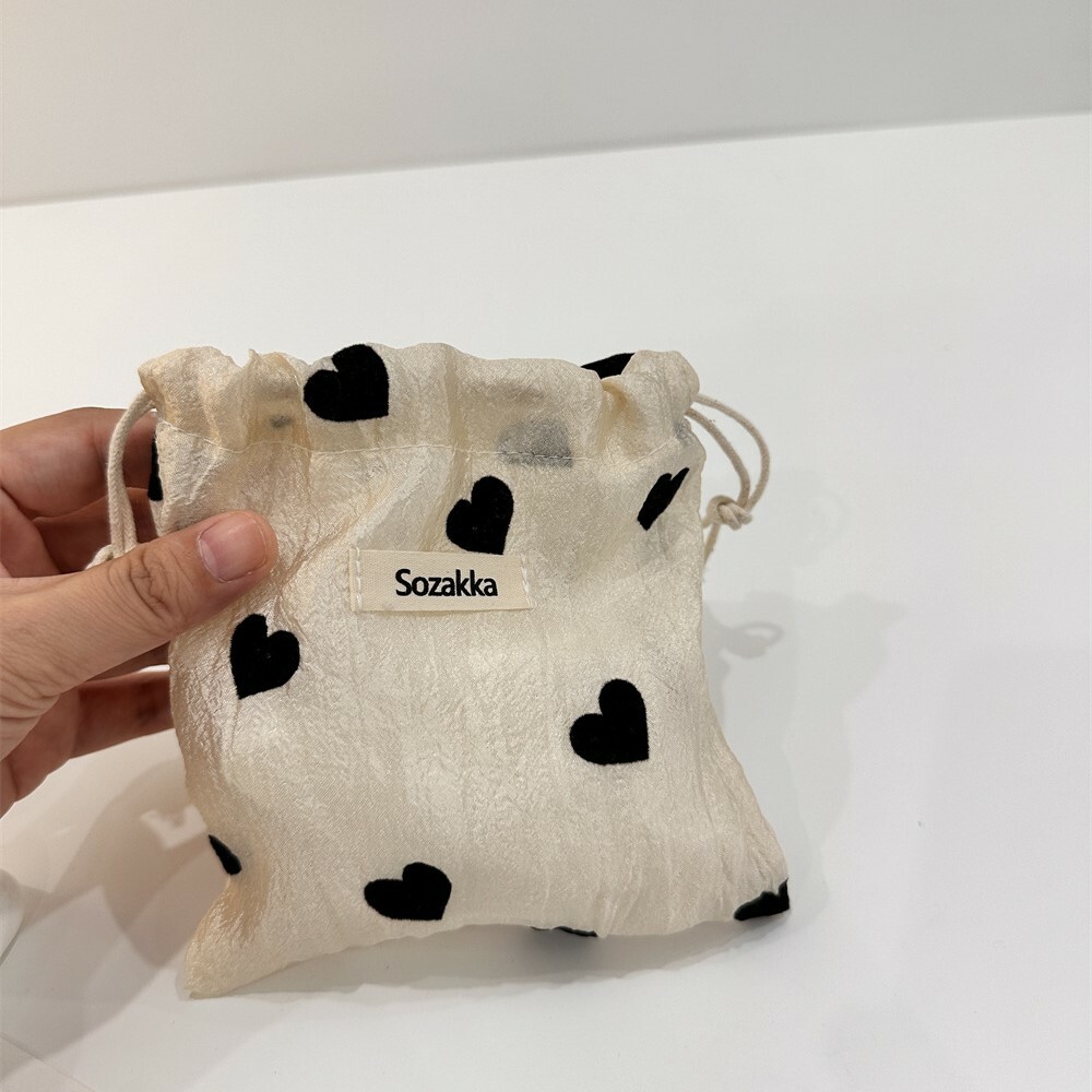 《3711》香檳愛心抽繩束口袋