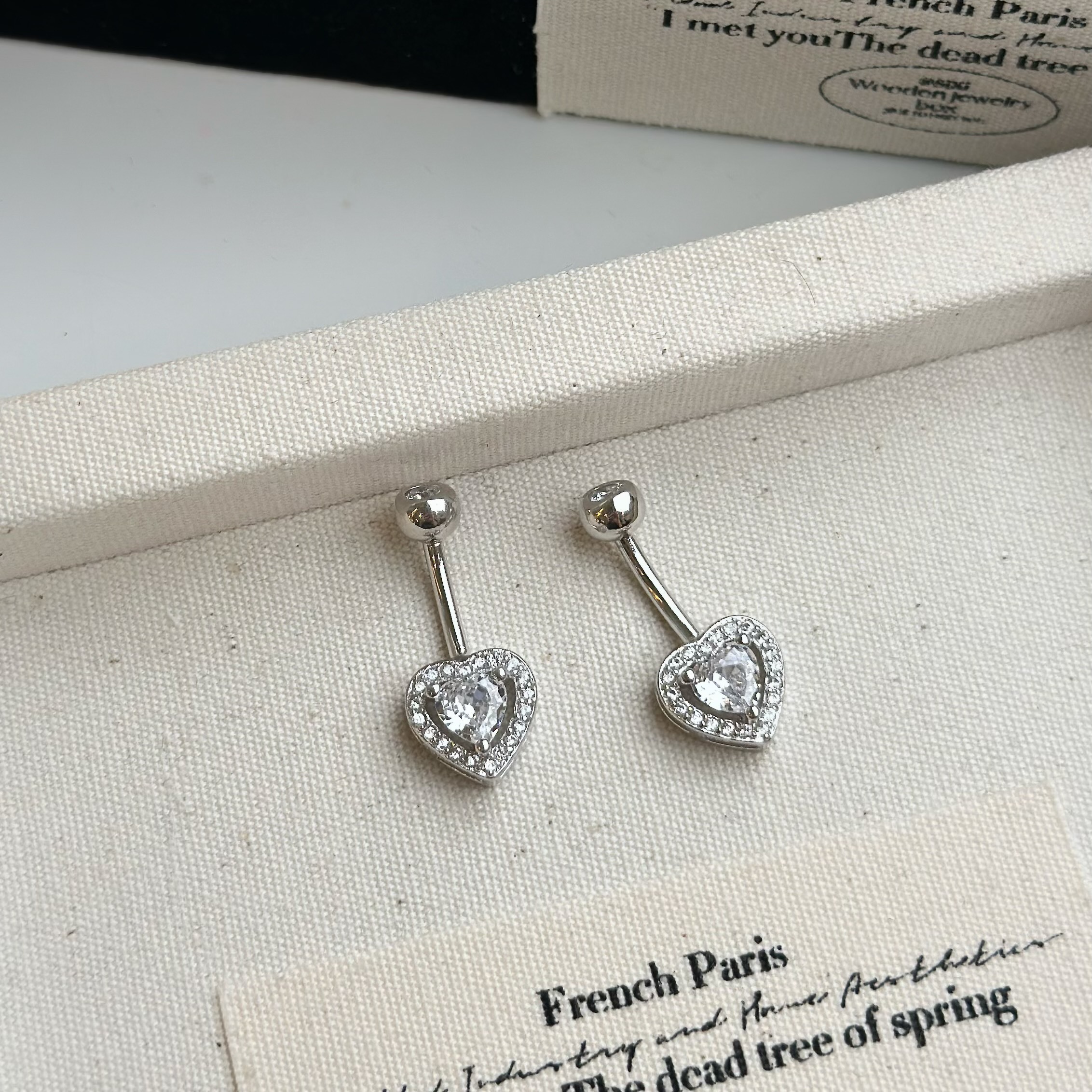 【純銀】愛心鑽肚環