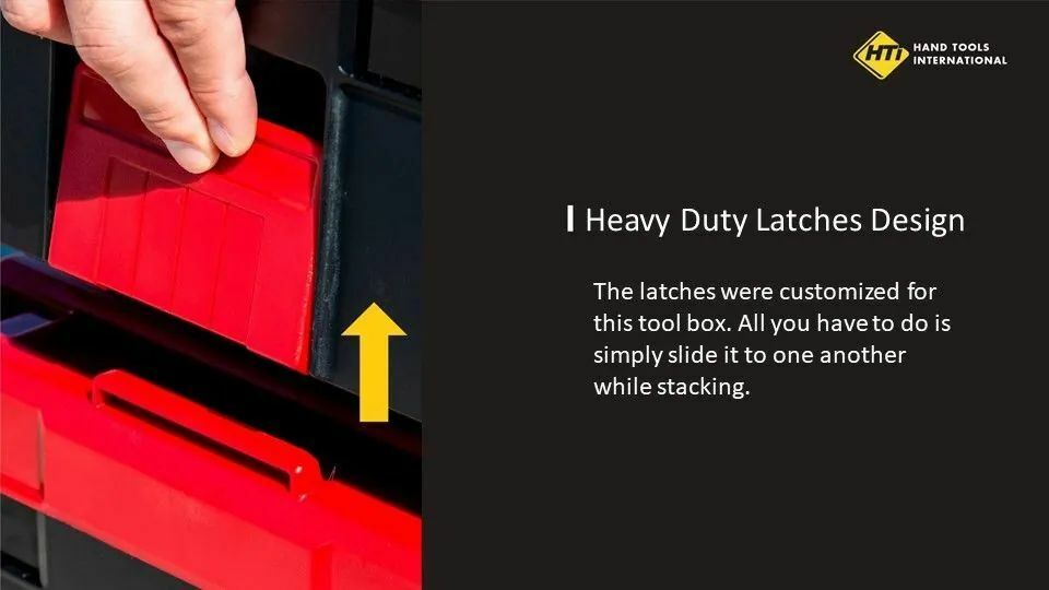 The latches were customized for this tool box.