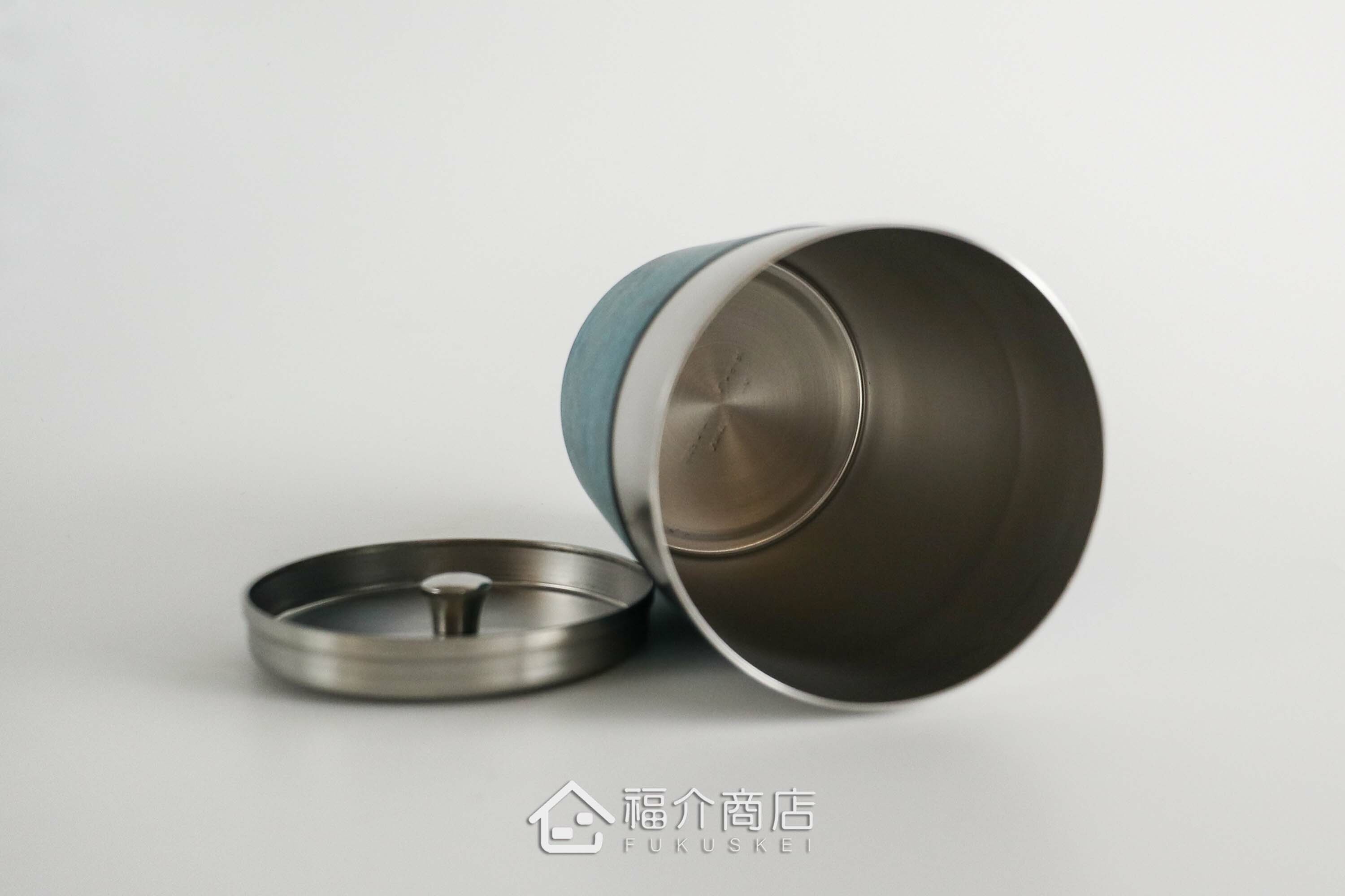 不鏽鋼材質用於保存茶葉用的藍色茶葉罐