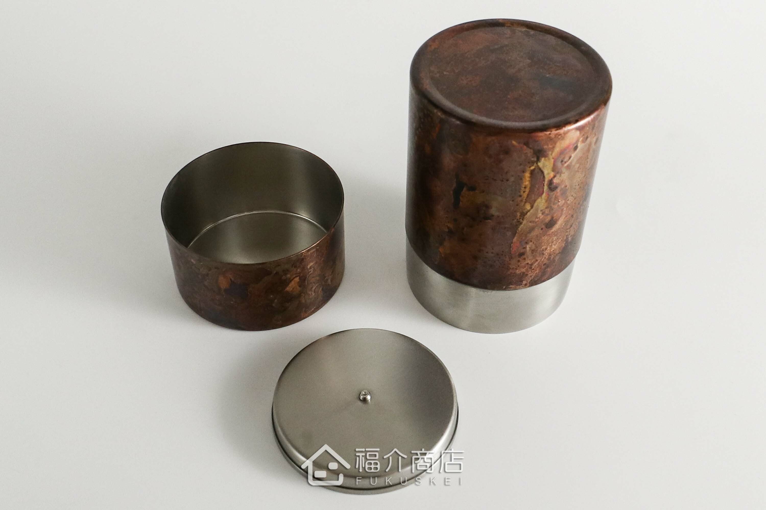 不鏽鋼材質用於保存茶葉用的紅棕色茶葉罐