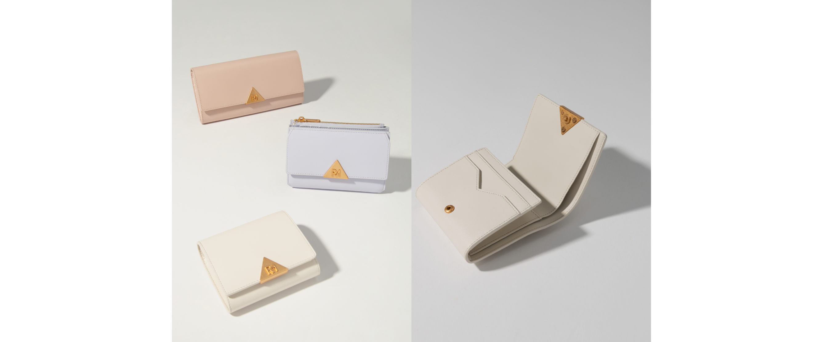 杏色、白色錢包：招財又百搭