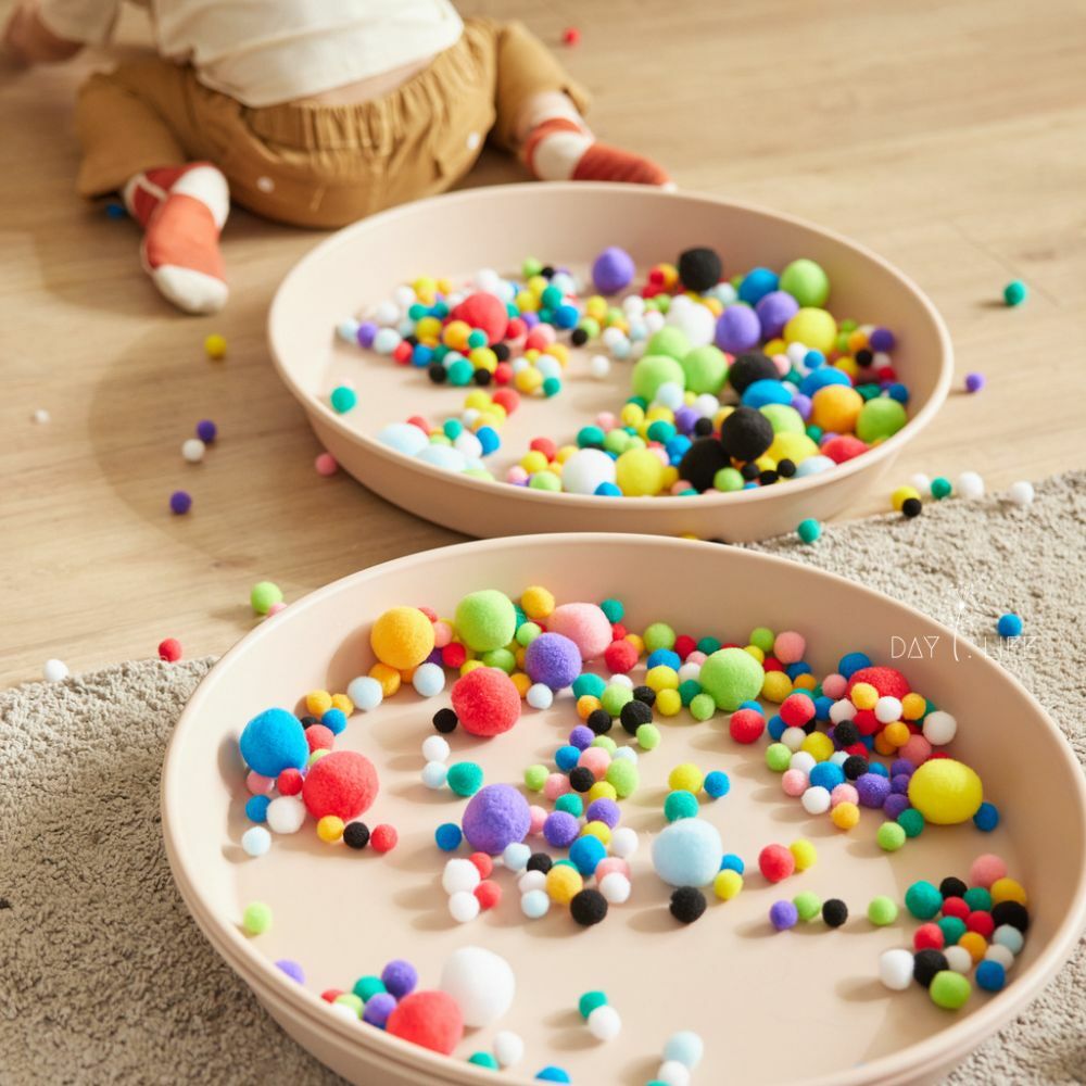 適合 1-3 歲的親子互動玩具：韓國製澎澎毛球