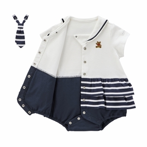 MH水手風嬰兒連體服