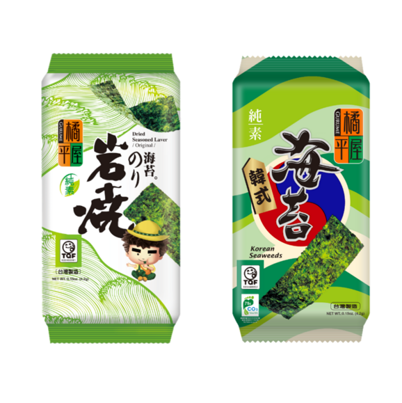 （箱購）橘平屋 海苔4.2g*3包(12組/箱)(韓式海苔/岩燒海苔原味)