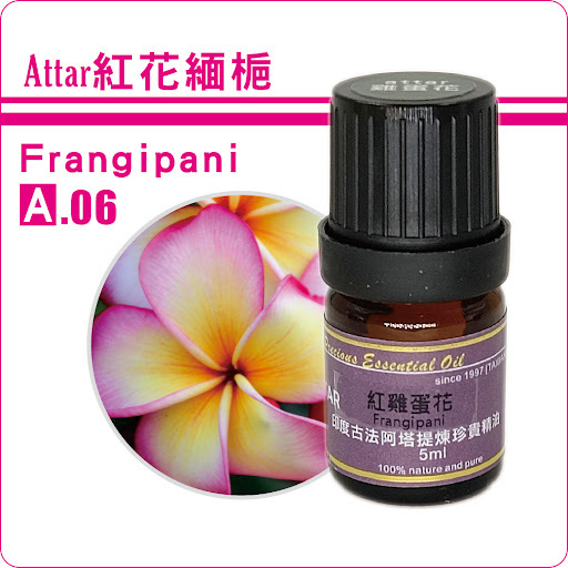 紅花緬梔(紅雞蛋花)檀香底Attar純精油