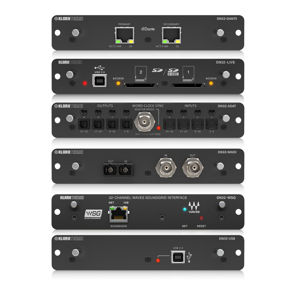 Klark Teknik Klark Teknik / DN32 數位音軌擴充卡(DN32-DANTE/DN32-LIVE/DN32-ADAT/DN32-MADI/DN32-WSG/DN32-USB) — 三峽配件 / 週邊｜YA! 玩音樂