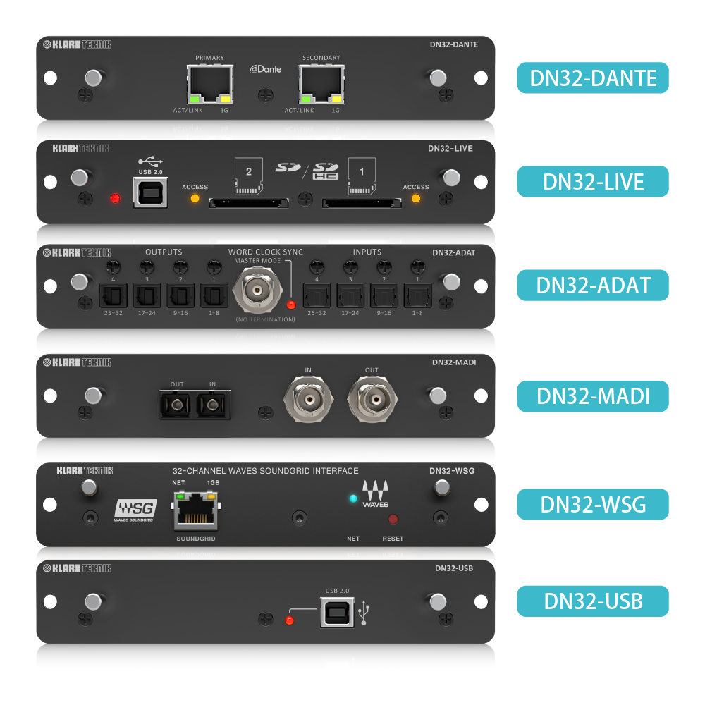 Klark Teknik Klark Teknik / DN32 數位音軌擴充卡(DN32-DANTE/DN32-LIVE/DN32-ADAT/DN32-MADI/DN32-WSG/DN32-USB) 第 2 張圖片｜三峽配件 / 週邊