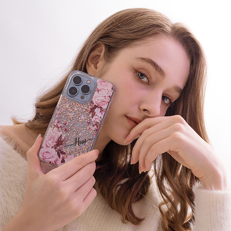 【特惠款】法式玫瑰 iPhone 15 Pro - (Hua) 玫瑰金貝拉殼