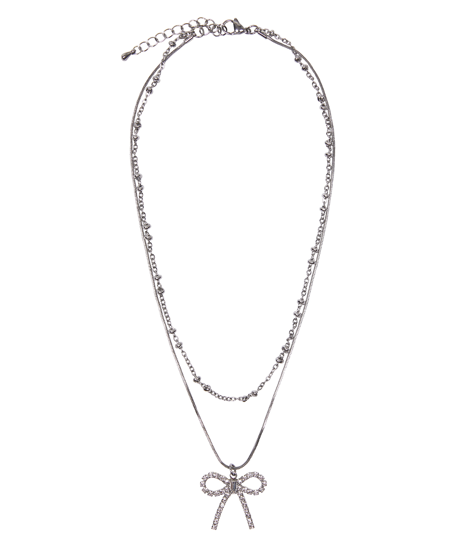 韓國品牌 LUV IS TRUE CH RIBBON NECKLACE ( SILVER )