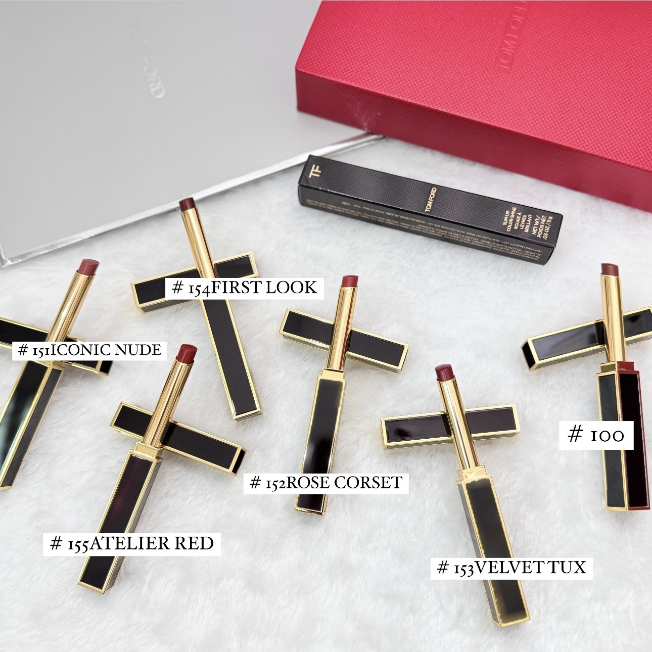 Tom Ford 新款極細長黑管唇膏(幼管） .9g #100 #151 #152  #154 #155