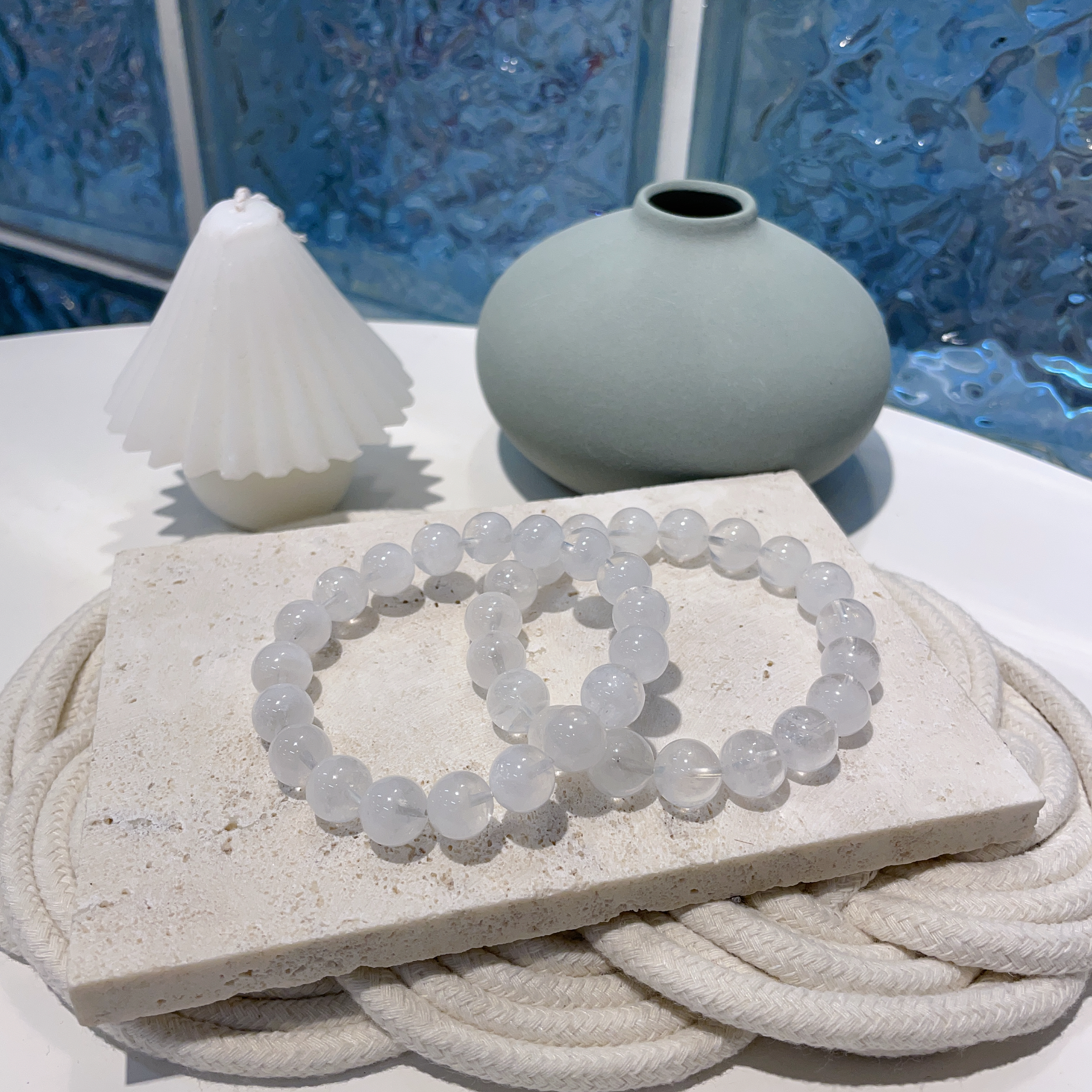 半盤白幽靈手串 10mm