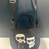 [S] KARL LAGERFELD LH3EG2DE CANNES CANVAS CROSSBODY TOTE,BLACK COMBO, 196788705968 (SKL956)