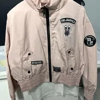[S] KARL LAGERFELD PATCH LOGO ZIP JACKET,BLUSH, LWQMP356-BSH (SKL958)