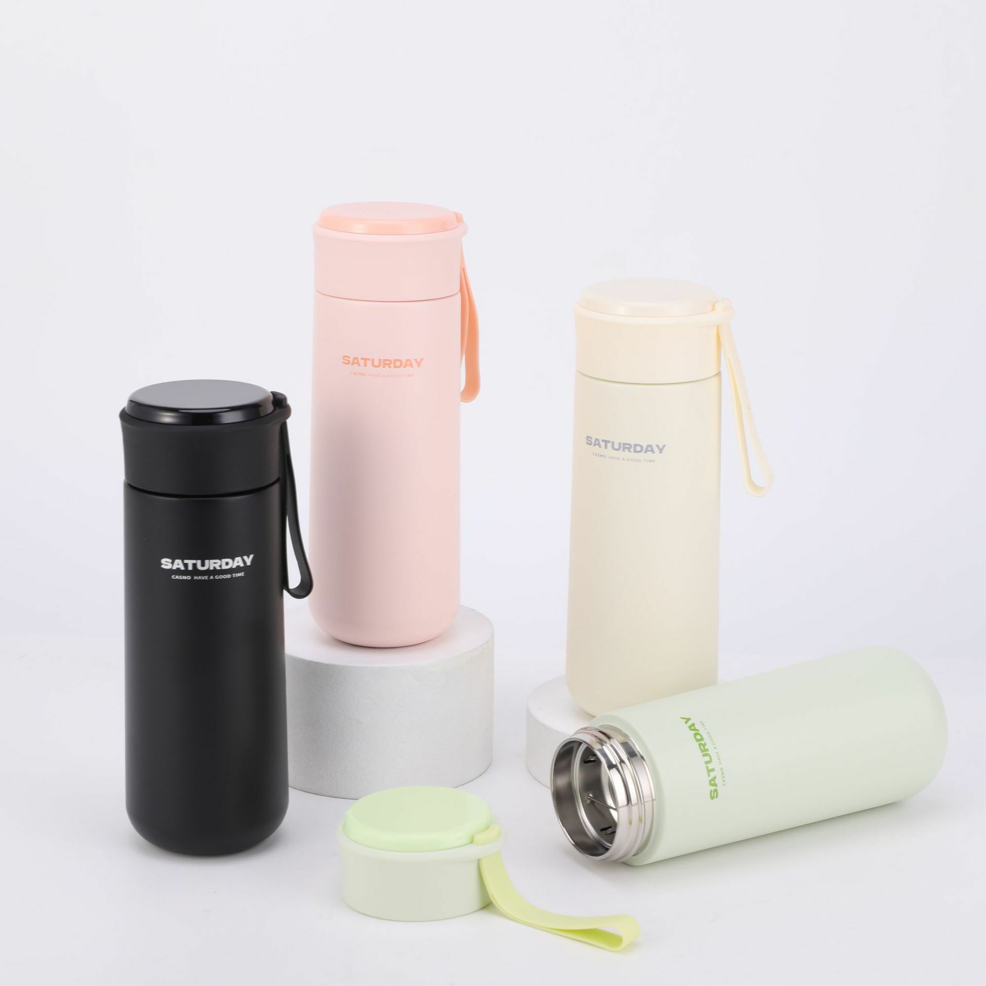 【客製】簡約不鏽鋼便攜提繩保溫杯