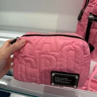 [S] MARC JACOBS 4S4SCP002S02-675 EMBROIDERY LOGO MAKE UP POUCH,CANDY PINK, 196611119207 (SMJ271)