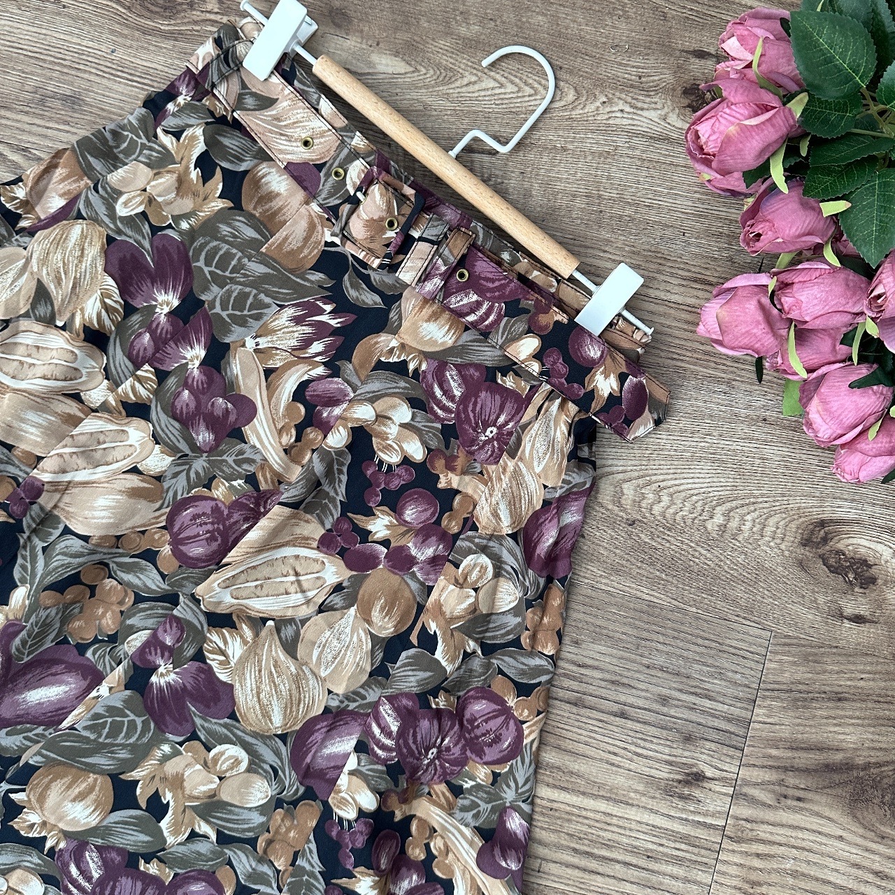 油畫風果實圖案半身裙