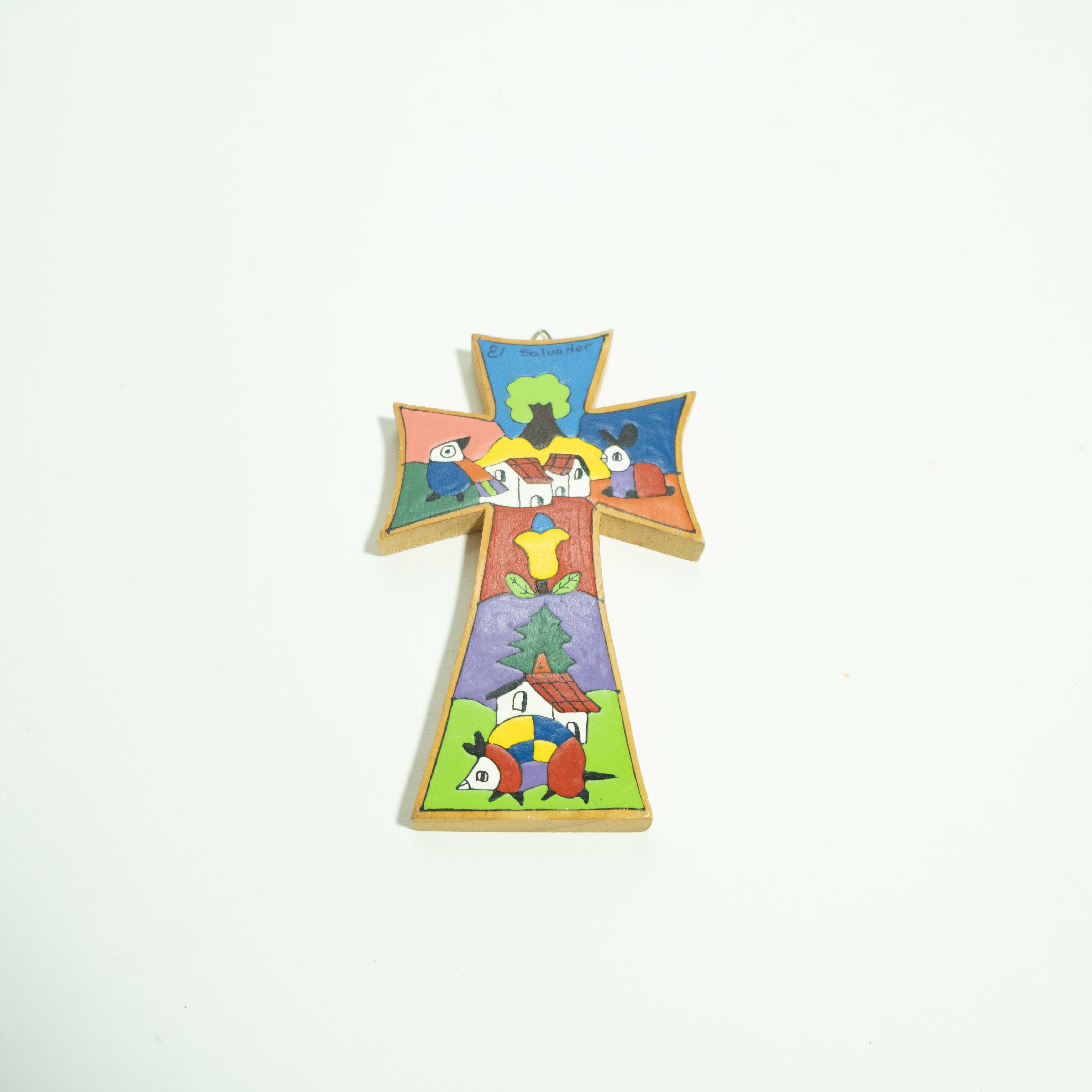 彩繪木雕｜十字架｜薩爾瓦多