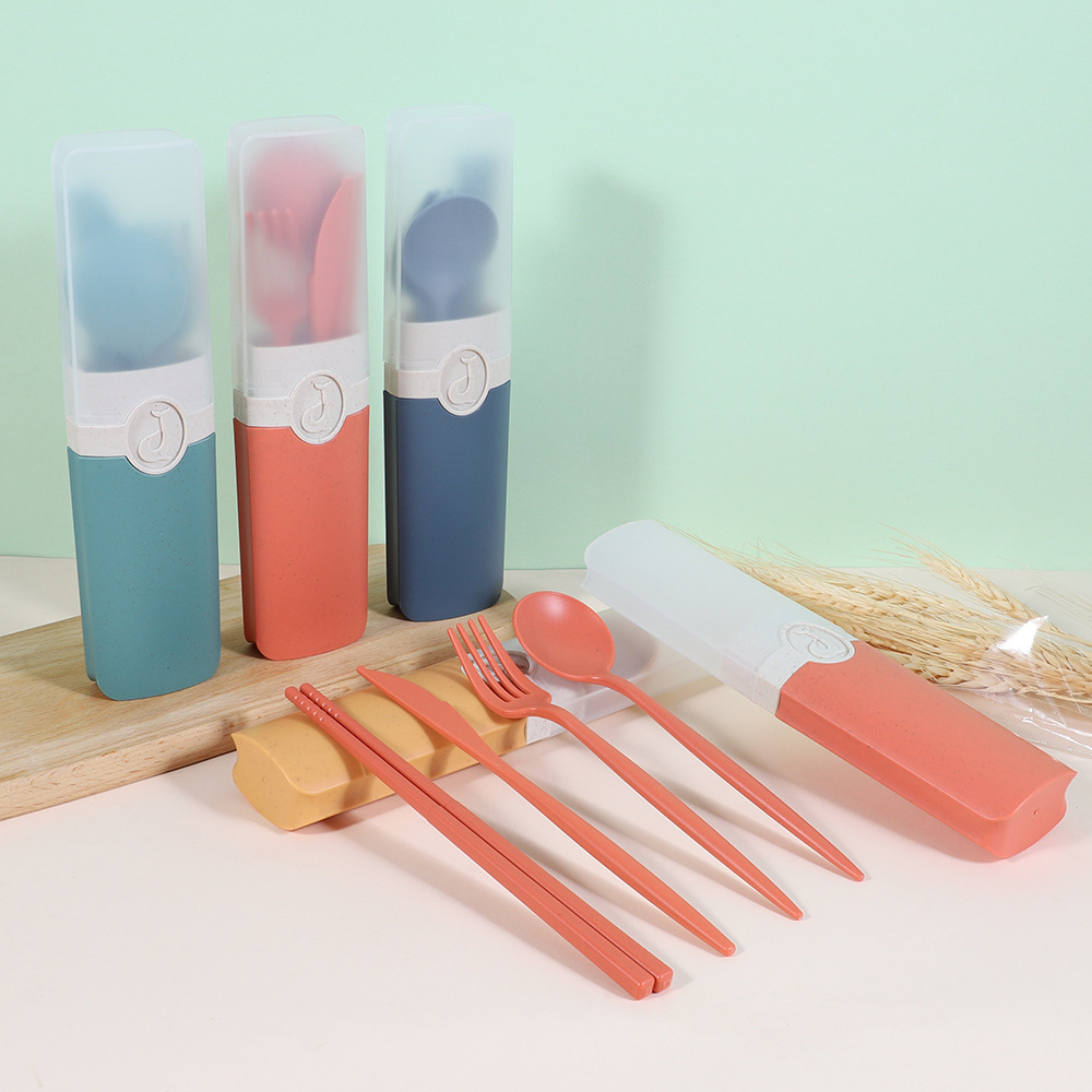 【客製】小麥秸稈四件組環保餐具