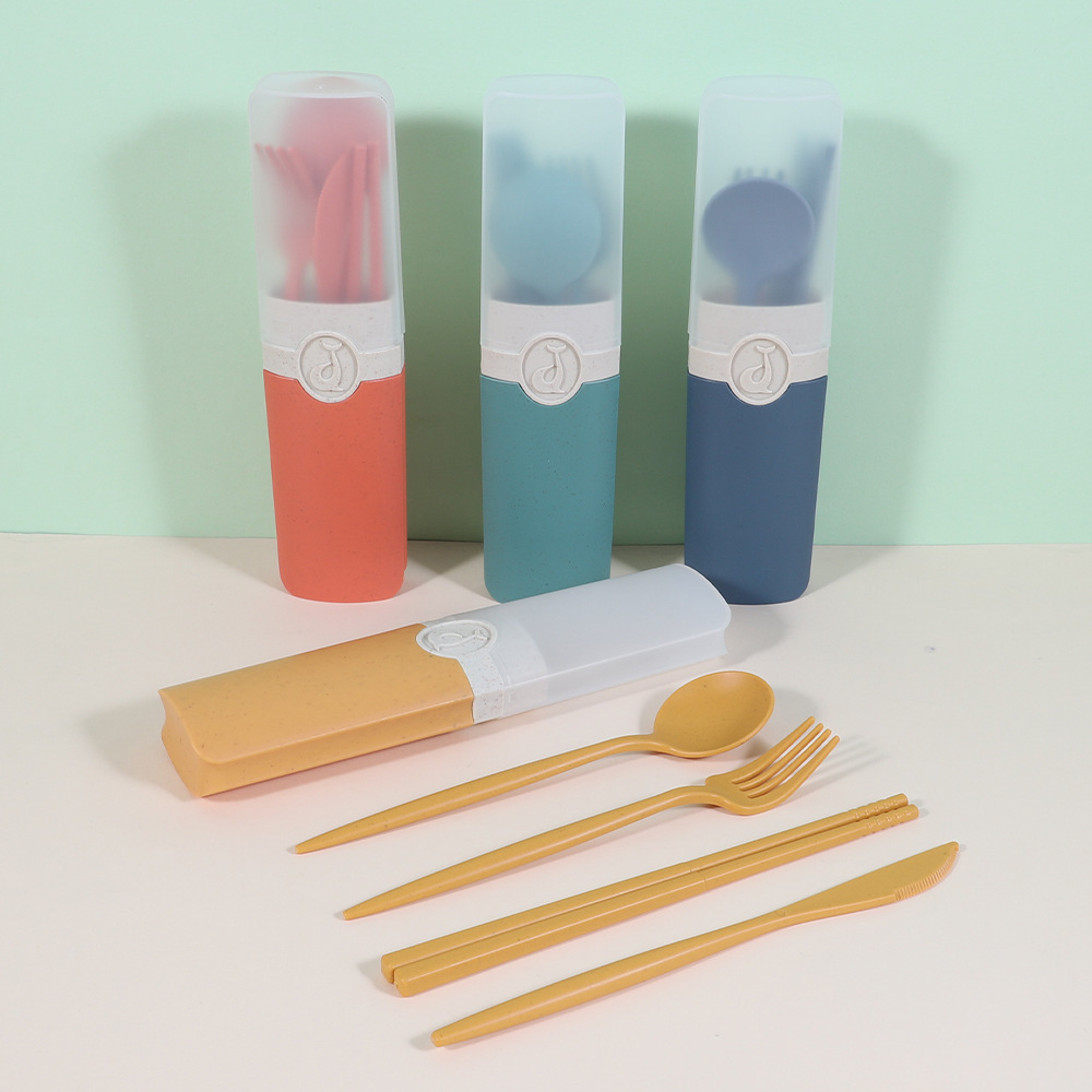 【客製】小麥秸稈四件組環保餐具
