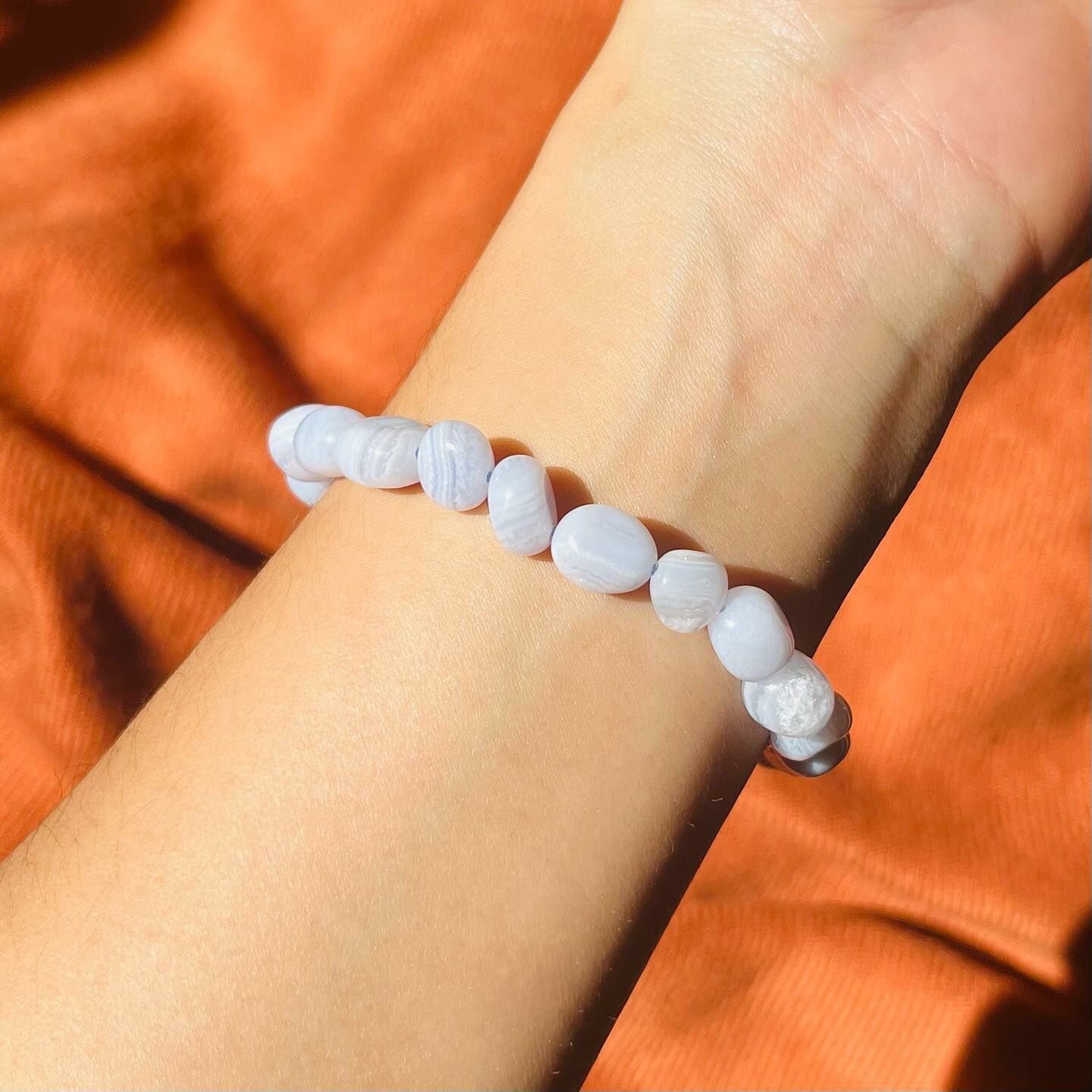 [原石] 藍紋石英瑪瑙 水晶手串