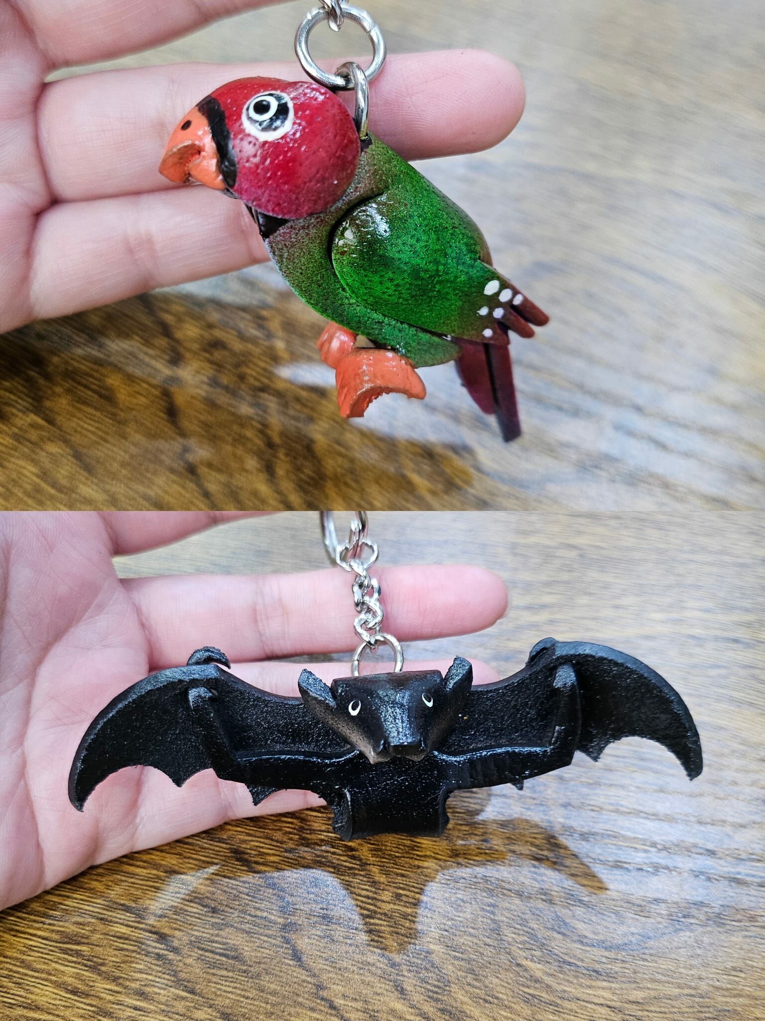 🇹🇭 泰國 HAND MADE牛皮匙扣 (蝙蝠／鸚鵡）(T1/547)