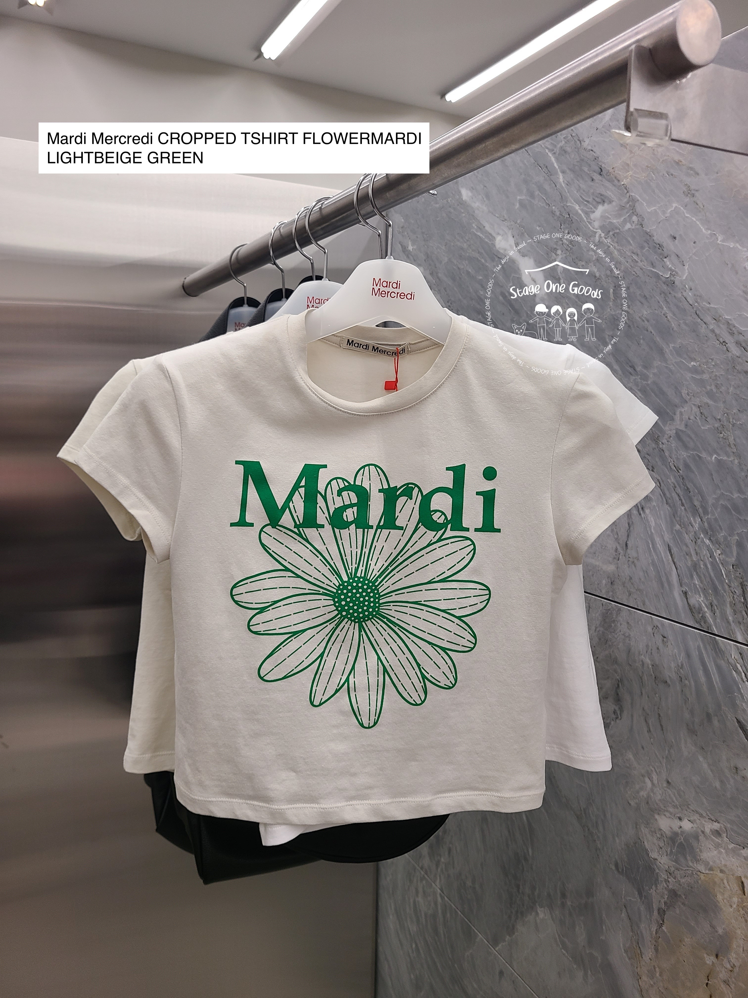 Mardi Mercredi CROPPED TSHIRT FLOWERMARDI_LIGHTBEIGE GR