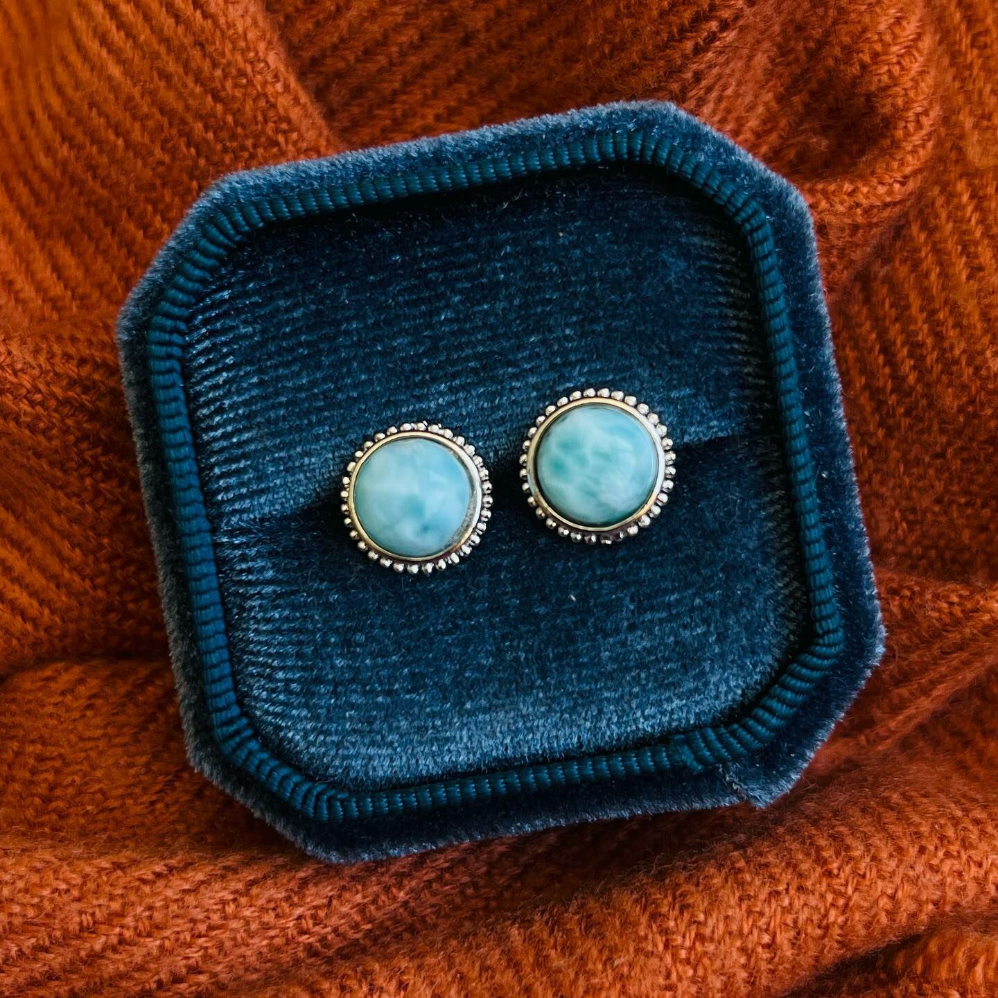 [原石] 拉利瑪海紋石 耳環