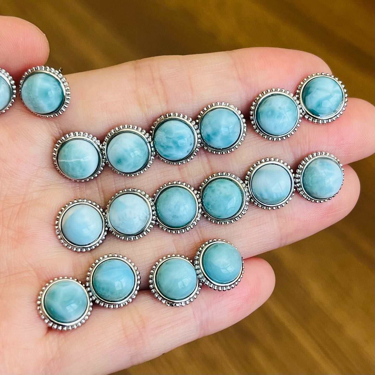 [原石] 拉利瑪海紋石 耳環