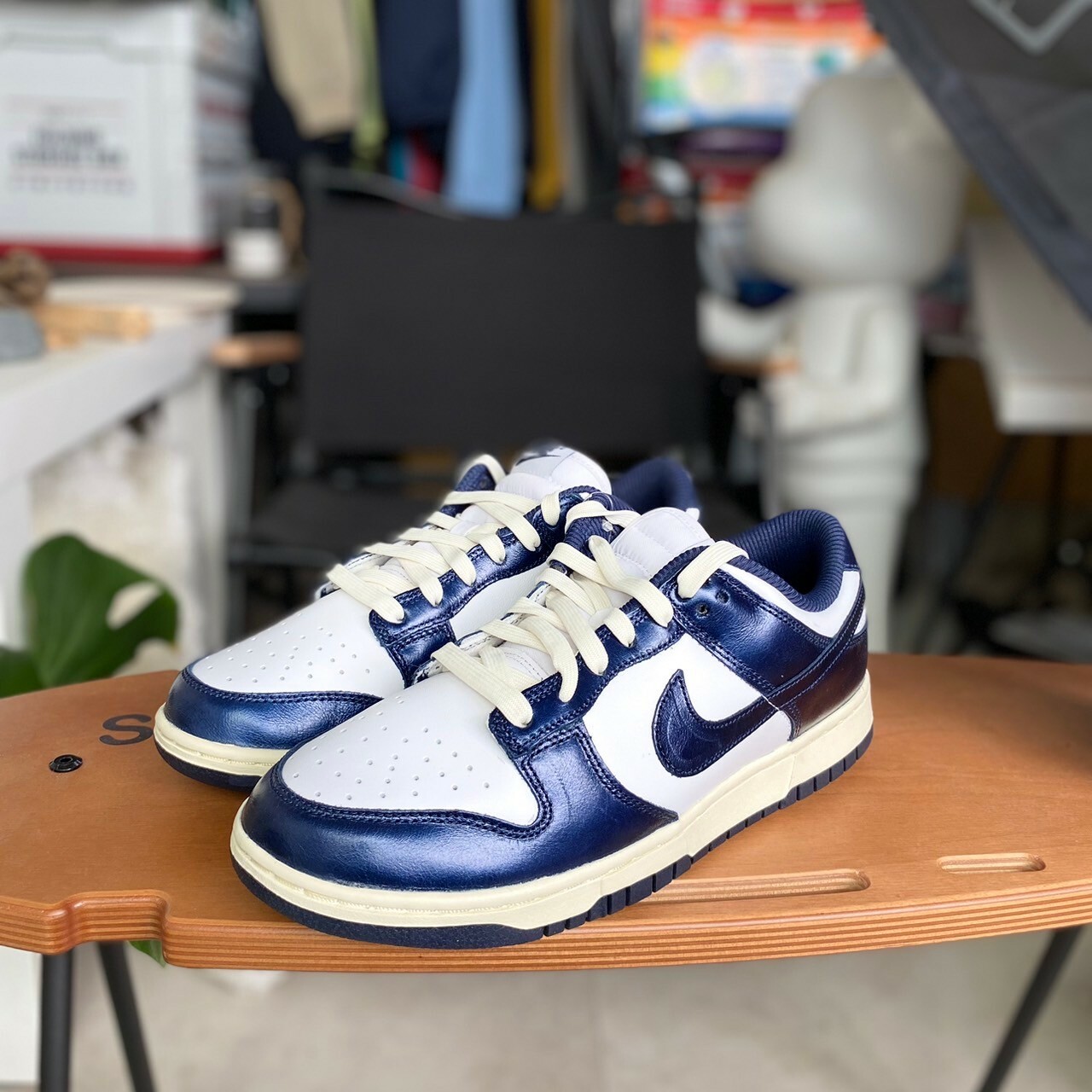 W Nike Dunk Low PRM 'Vintage Navy' 復古海軍藍 漆皮 奶油底 FN7197-100