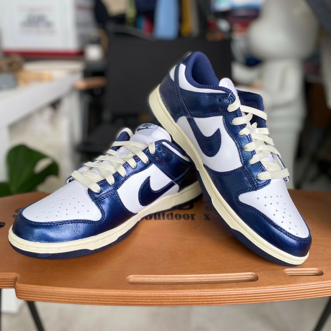 W Nike Dunk Low PRM 'Vintage Navy' 復古海軍藍 漆皮 奶油底 FN7197-100