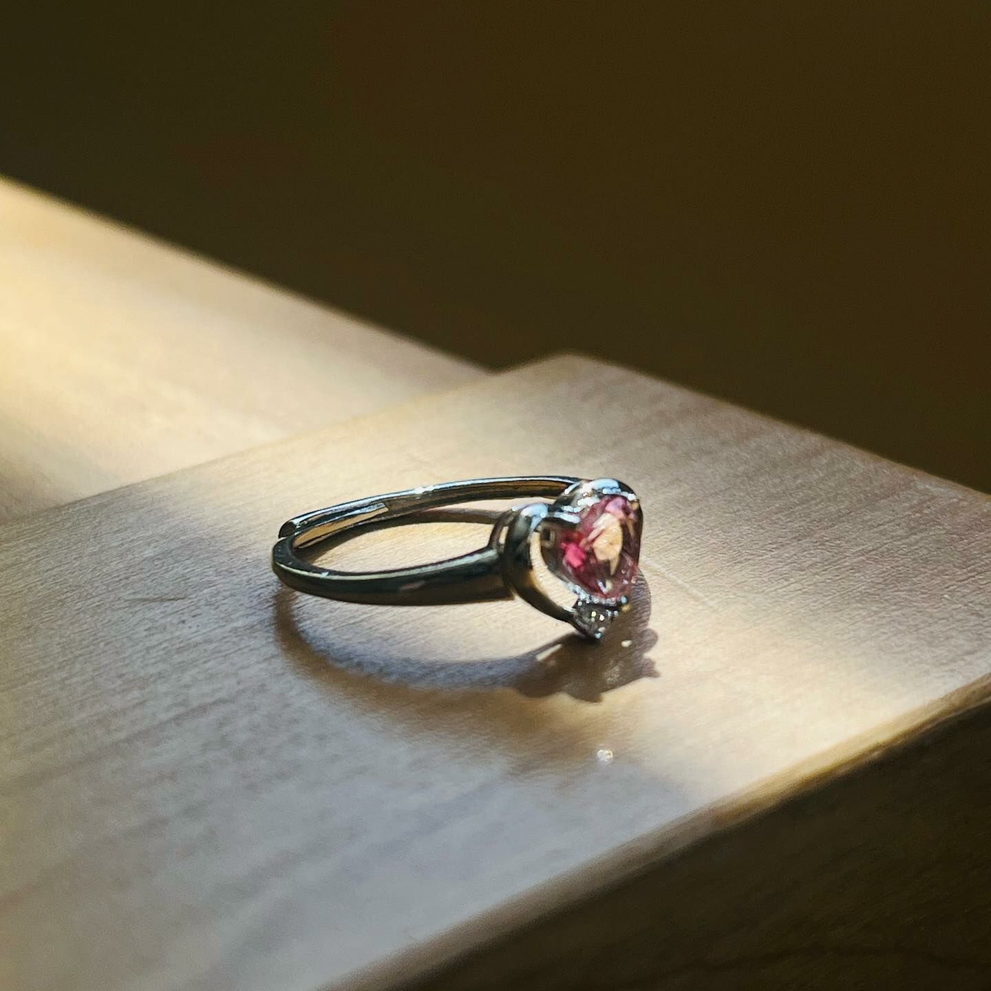 [原石] 人造粉紅鋯石  925銀戒指