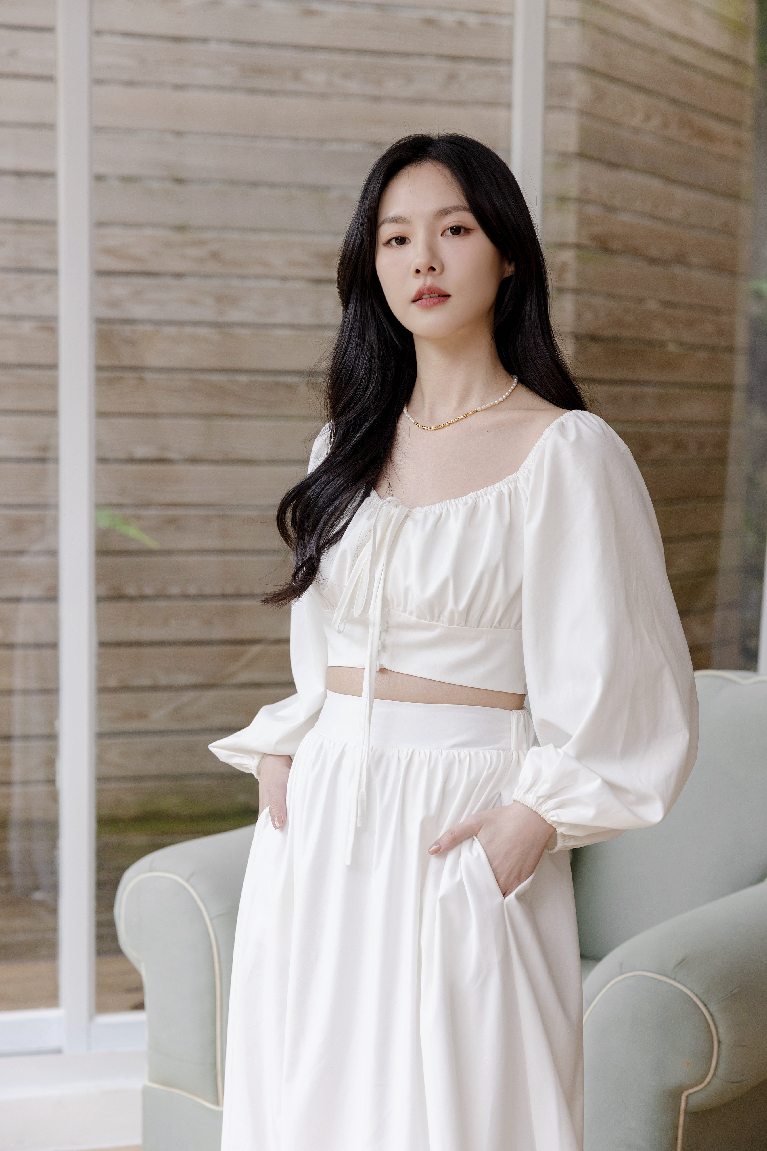 法式圓釦收腰短上衣（3尺寸）