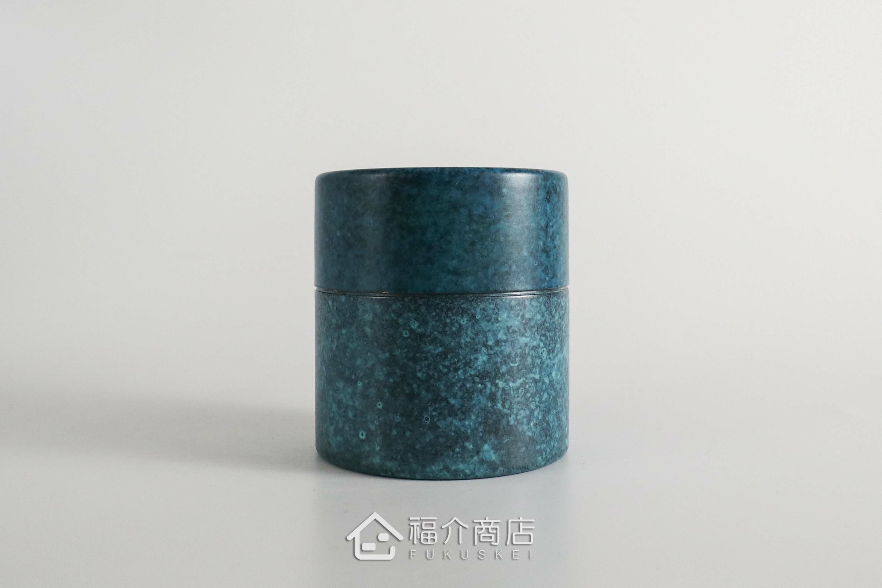 不鏽鋼材質用於保存茶葉用的藍色茶葉罐