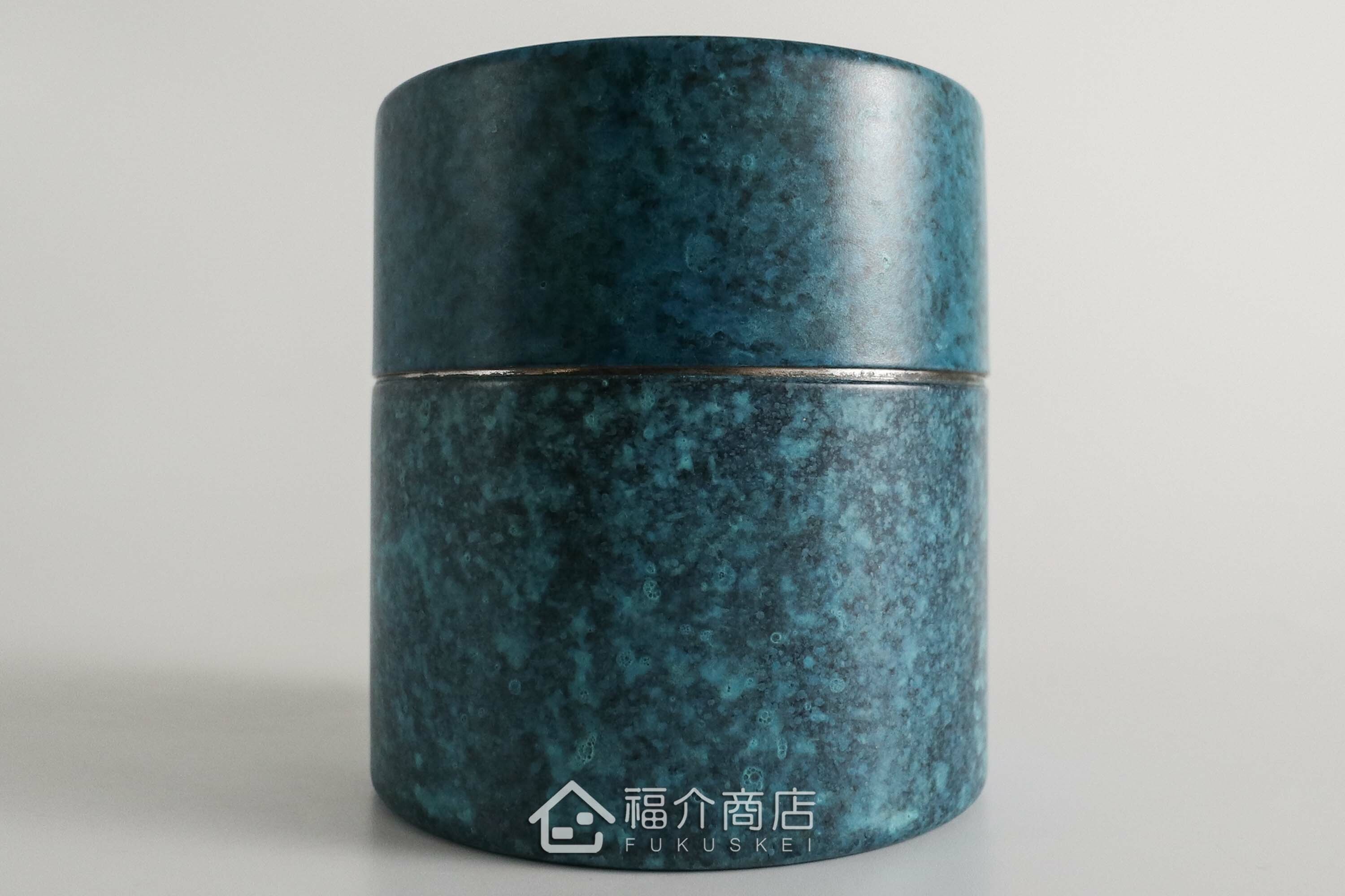 不鏽鋼材質用於保存茶葉用的藍色茶葉罐