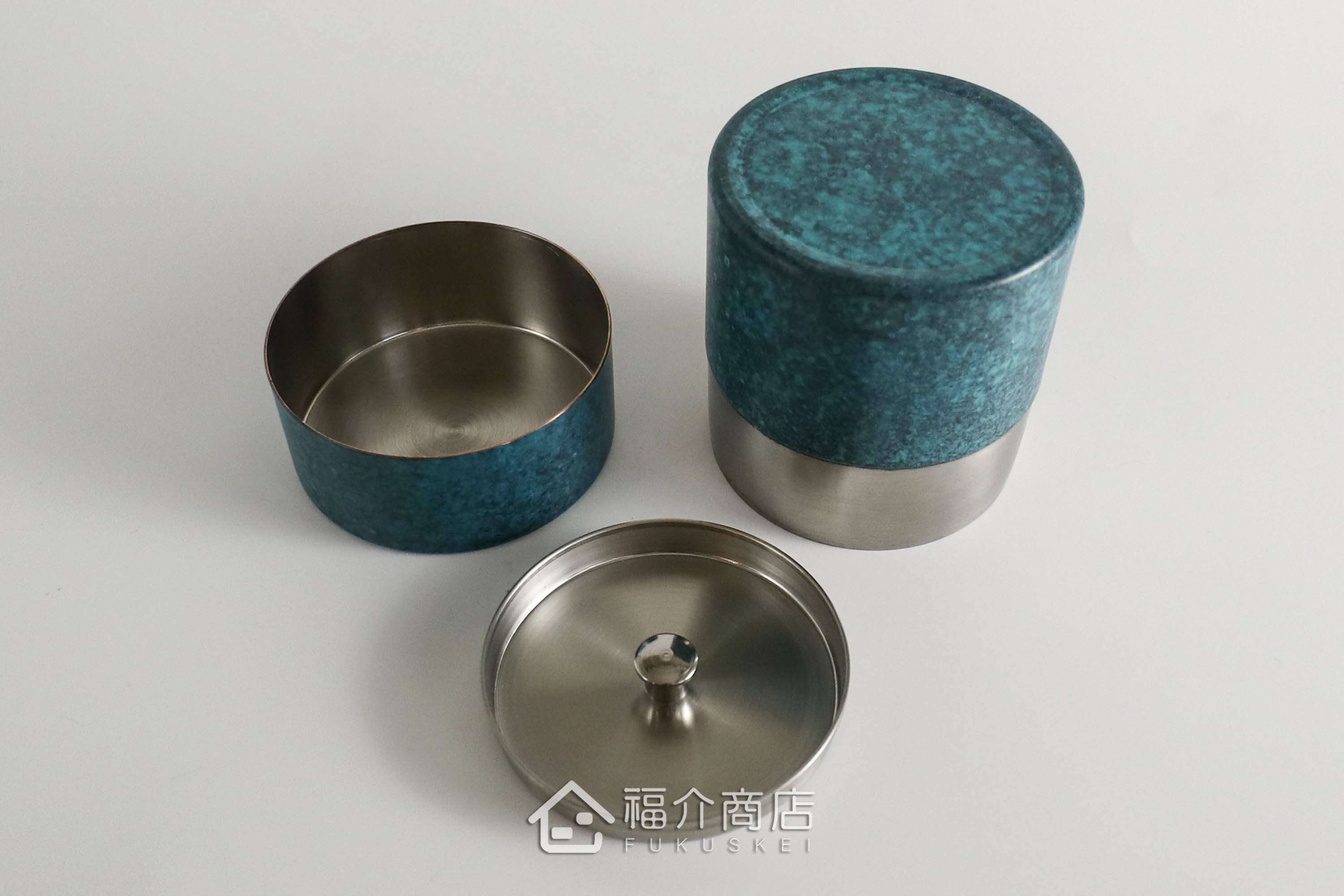 不鏽鋼材質用於保存茶葉用的藍色茶葉罐