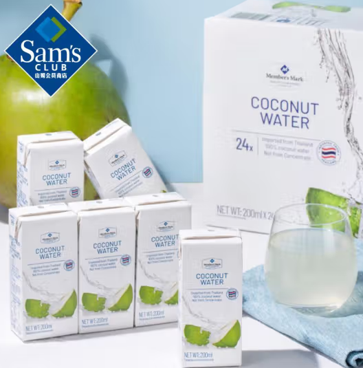 Member's Mark 進口 椰子水 NFC非濃縮還原 100%純正椰子水飲料200ml*24支