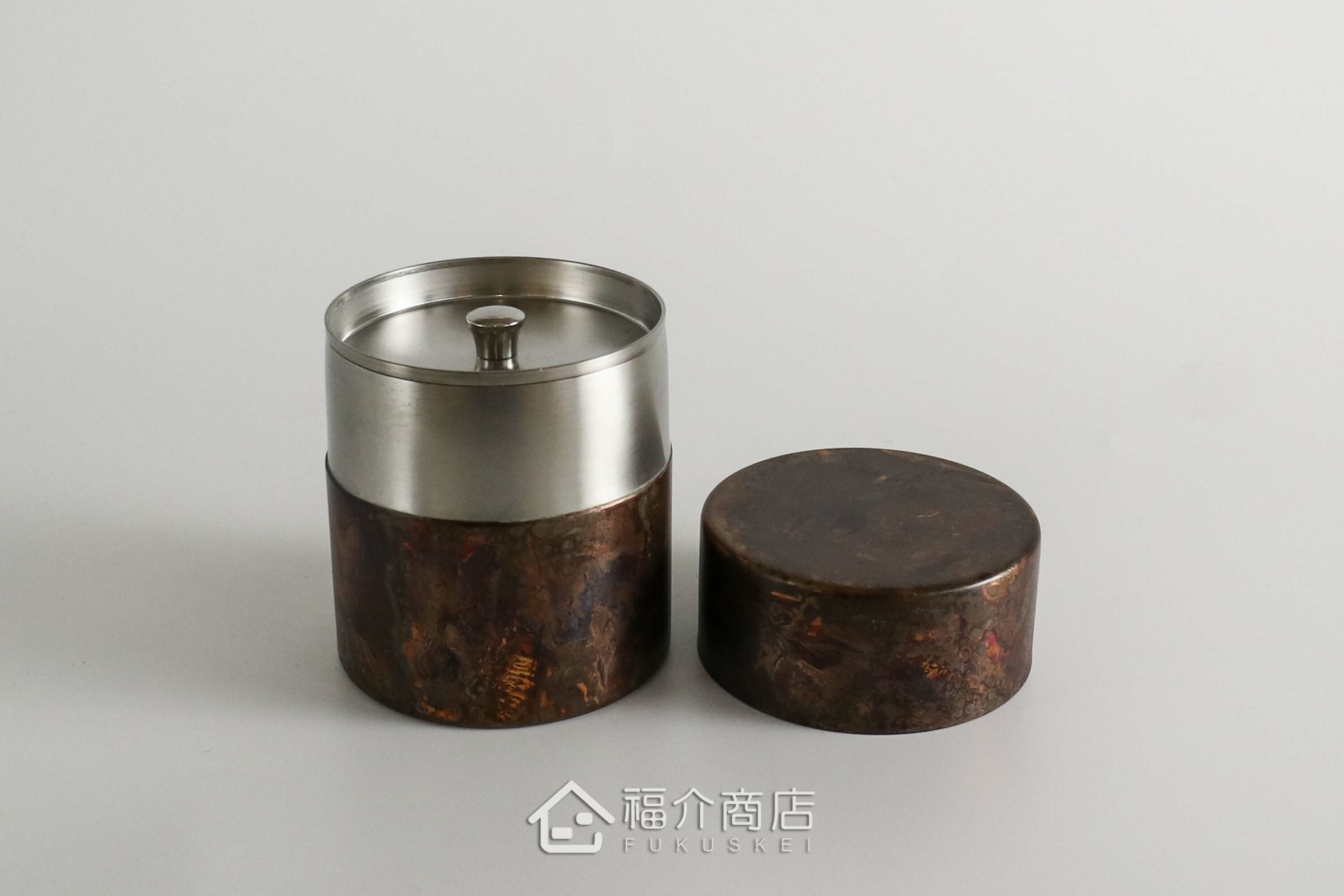 不鏽鋼材質用於保存茶葉用的紅棕色茶葉罐