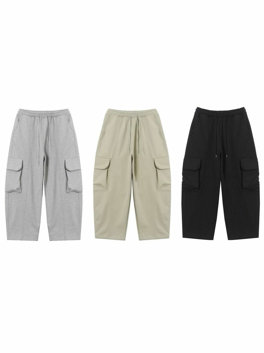 淨色可束腳工裝鬆身運動褲 PULSE-061P