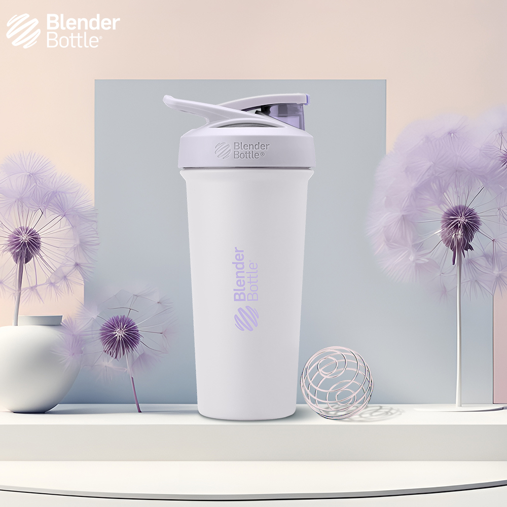 BlenderBottle® Strada™Sleek不鏽鋼｜25oz 搖搖杯｜紫色蒲公英