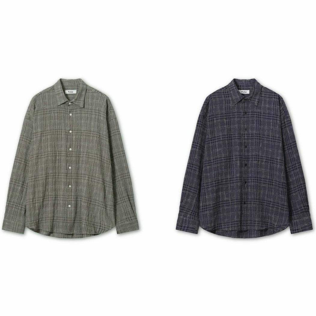 格仔長袖恤衫 PULSE-068S