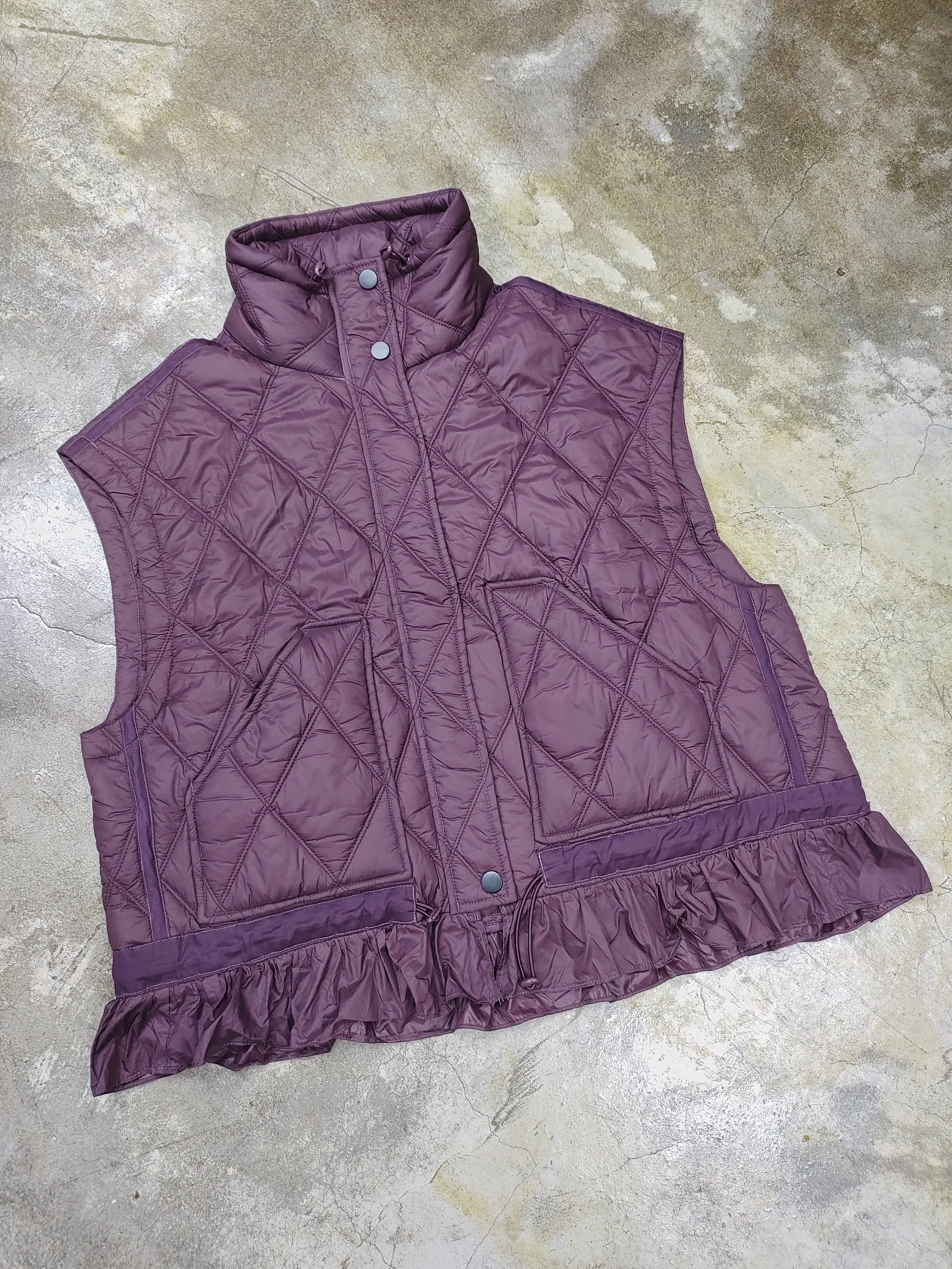 荷葉腳間棉oversize背心外套（現貨款式）