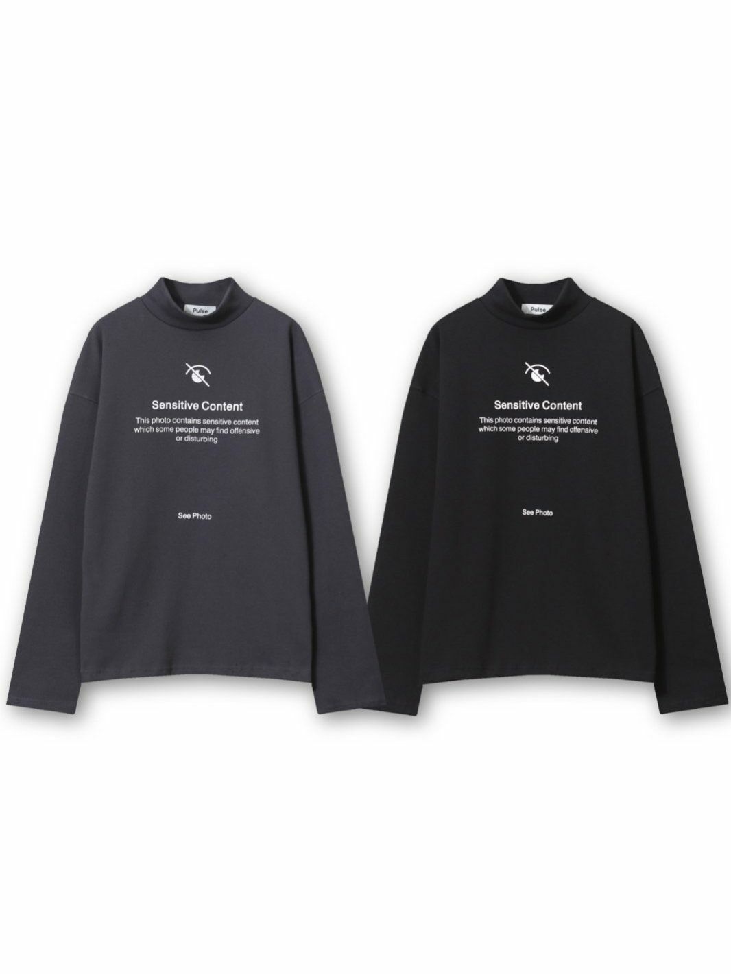 淨色英文字樽領長袖衫 PULSE-070T