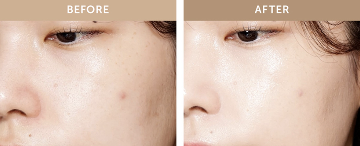 韓國 Klairs瓷光BB霜官方使用前後對照圖