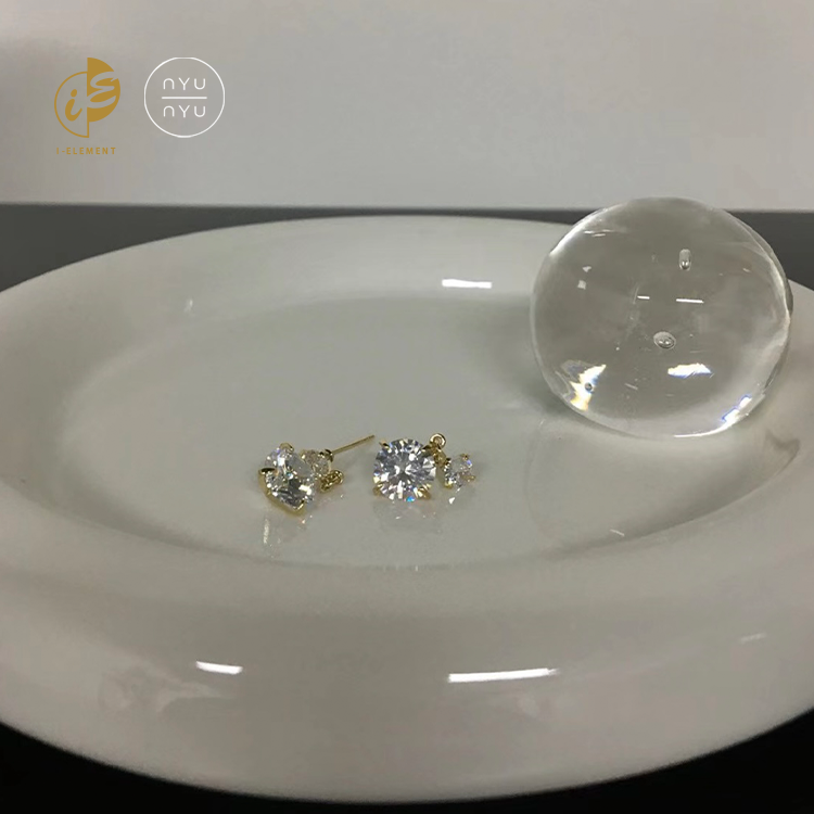 🇰🇷 Nyunyu 精緻閃石吊墜耳環 金/銀